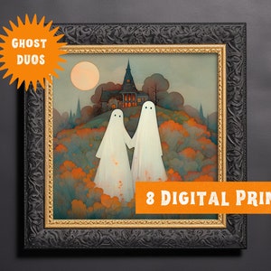 Halloween Decor, wall art, digital print, ghosts, ghost friends, decor, art prints