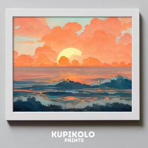 Ocean Sunset | PRINTABLE Wall Art Print | Wall Decor | Wall Art of Landscape