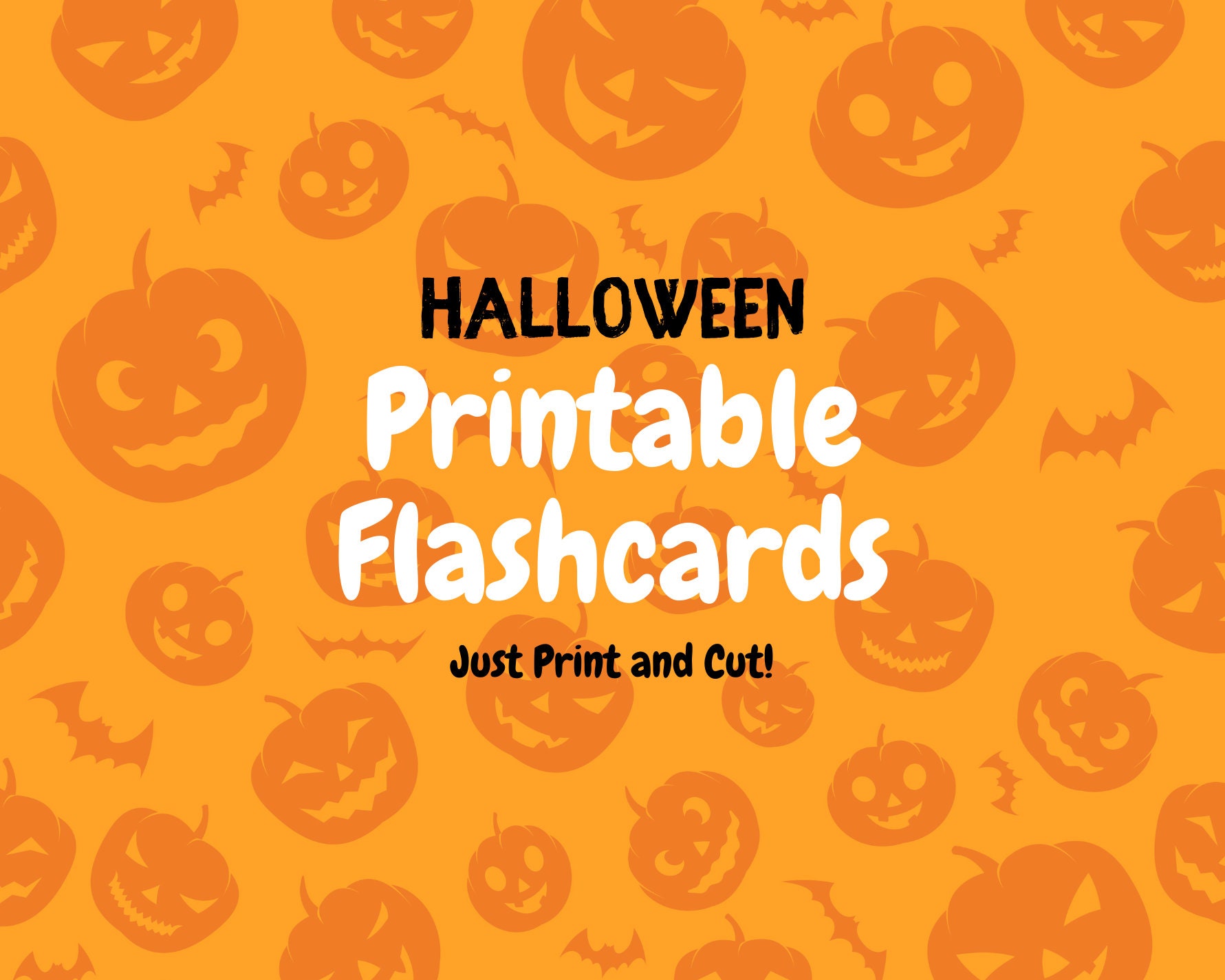 Flash Cards Halloween PDF Printable Digital Download Etsy