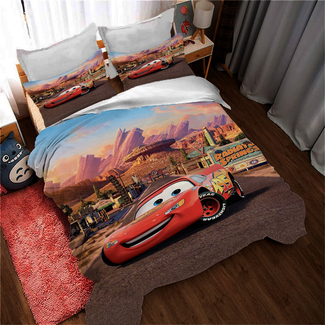 Disney Car Bedding Set Kids Duvet Covers Bedding Set Etsy