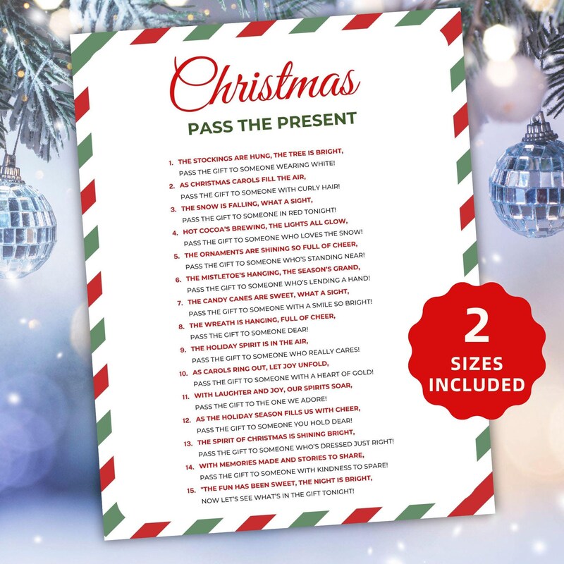 Pass the present christmas game
