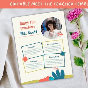 Meet The Teacher Template, Back To School Flyer, Teacher Introduction, Meet The Teacher Letter, Classroom Newsletter, Teacher Resource