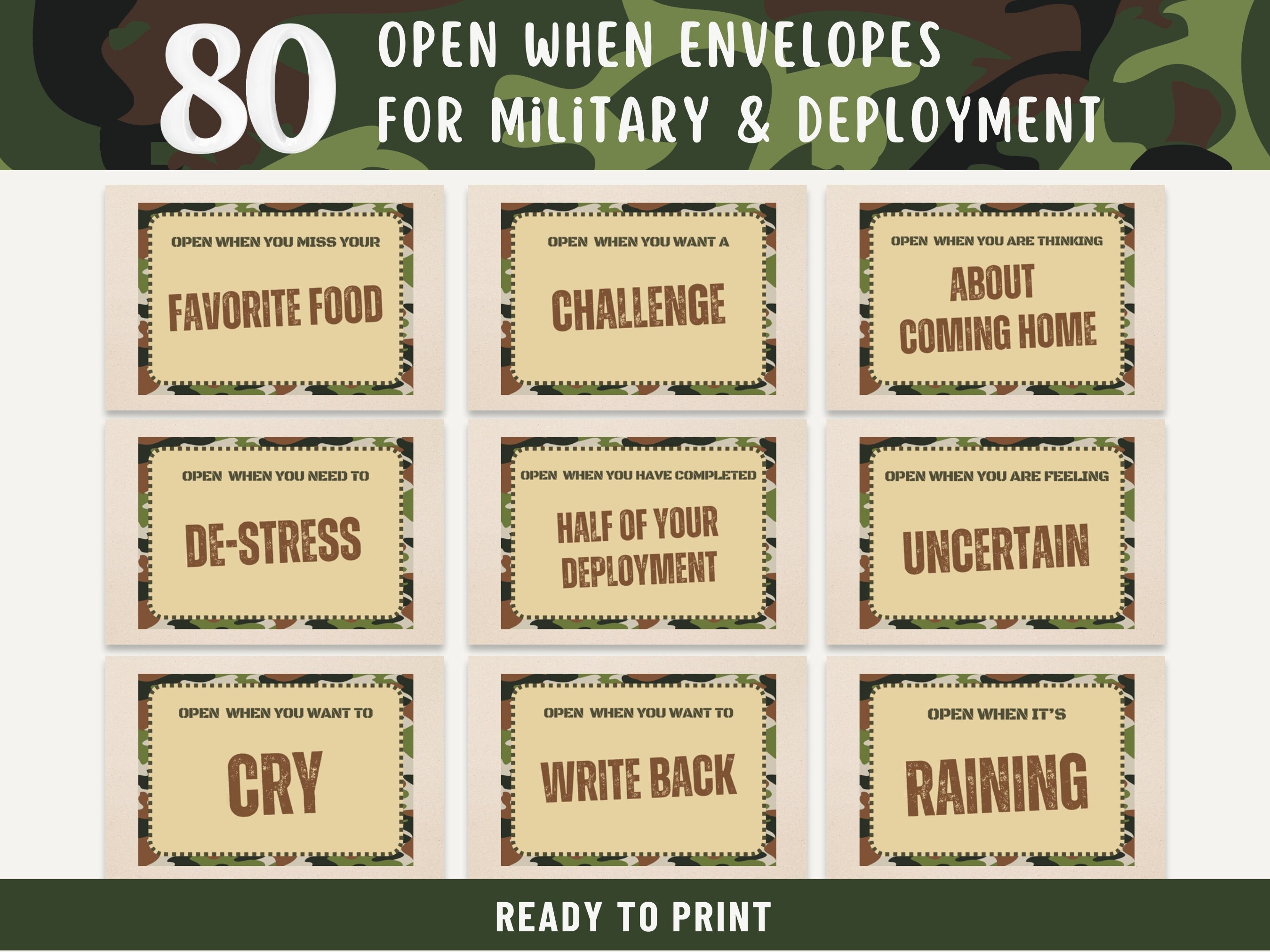 Open When Envelopes for Military Deployment Letters Open When Letters Military Deployment Care Package Army For When Envelopes Deployment