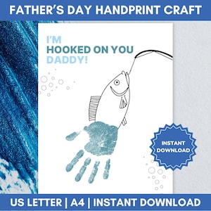 Father&#39;s Day Handprint Printable, DIY Craft Gift for Dad, Gift for Dad, Father&#39;s Day Printable, Digital Download, Father&#39;s Day Craft Gift