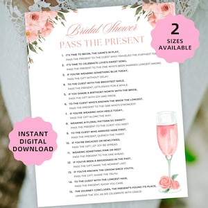 Pass the Prize BRIDAL Shower Game, Pass the Gift Game, Instant Download, Pass the Gift Poem, Fun Bridal Shower Activities, Party Games