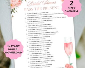 Pass the Prize BRIDAL Shower Game, Pass the Gift Game, Instant Download, Pass the Gift Poem, Fun Bridal Shower Activities, Party Games
