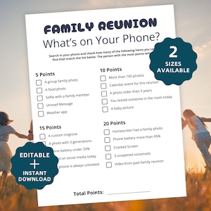 What’s On Your Phone Game | Printable What&#39;s In Your Phone Game | Cell Phone Game | Family Reunion Game | Family Reunion Games | Family Fun