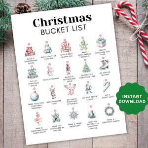 Christmas Bucket List, Winter Bucket List Template, Christmas To Do List, Christmas Activity Checklist, Family Fun To Do List, Holiday