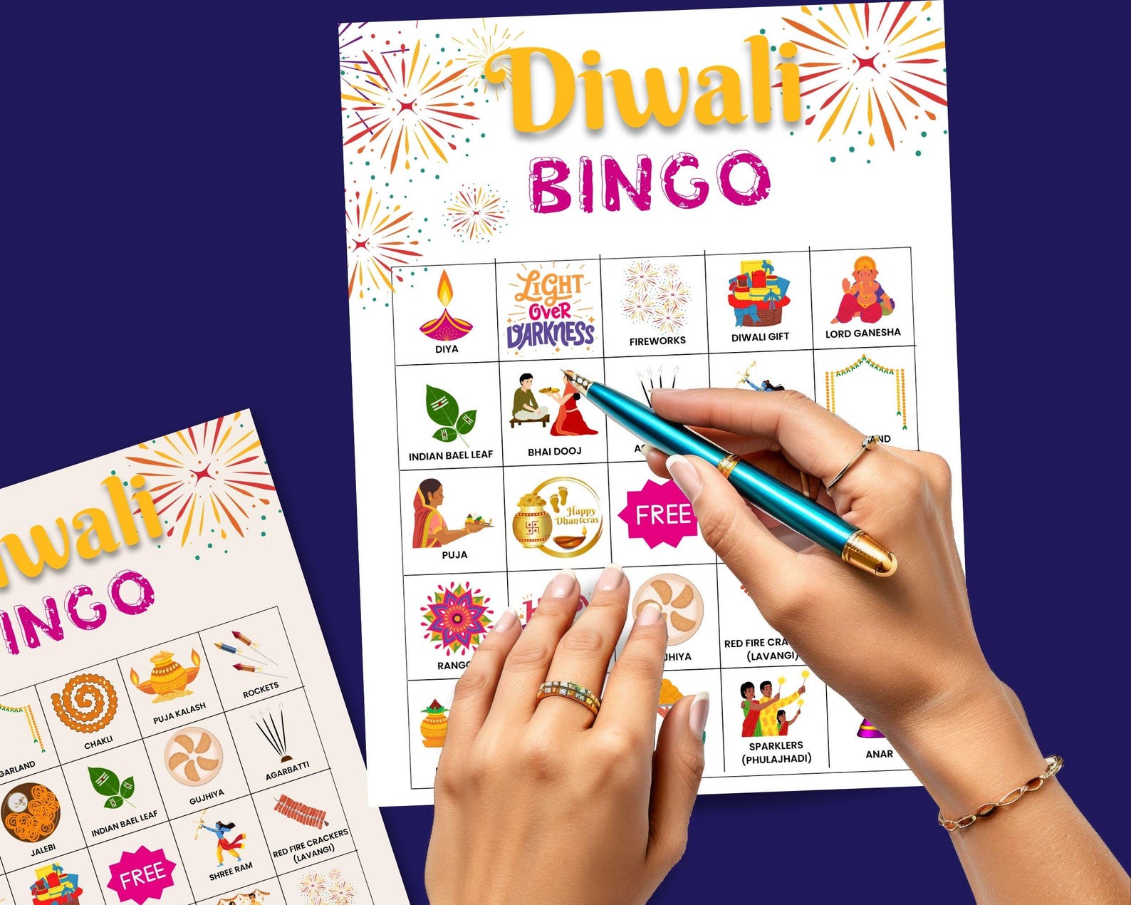 Diwali Bingo Game Printables Diwali Bingo Cards Indian Kids Activity ...
