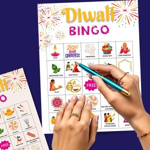 Diwali Bingo Game Printables Diwali Bingo Cards Indian Kids Activity ...