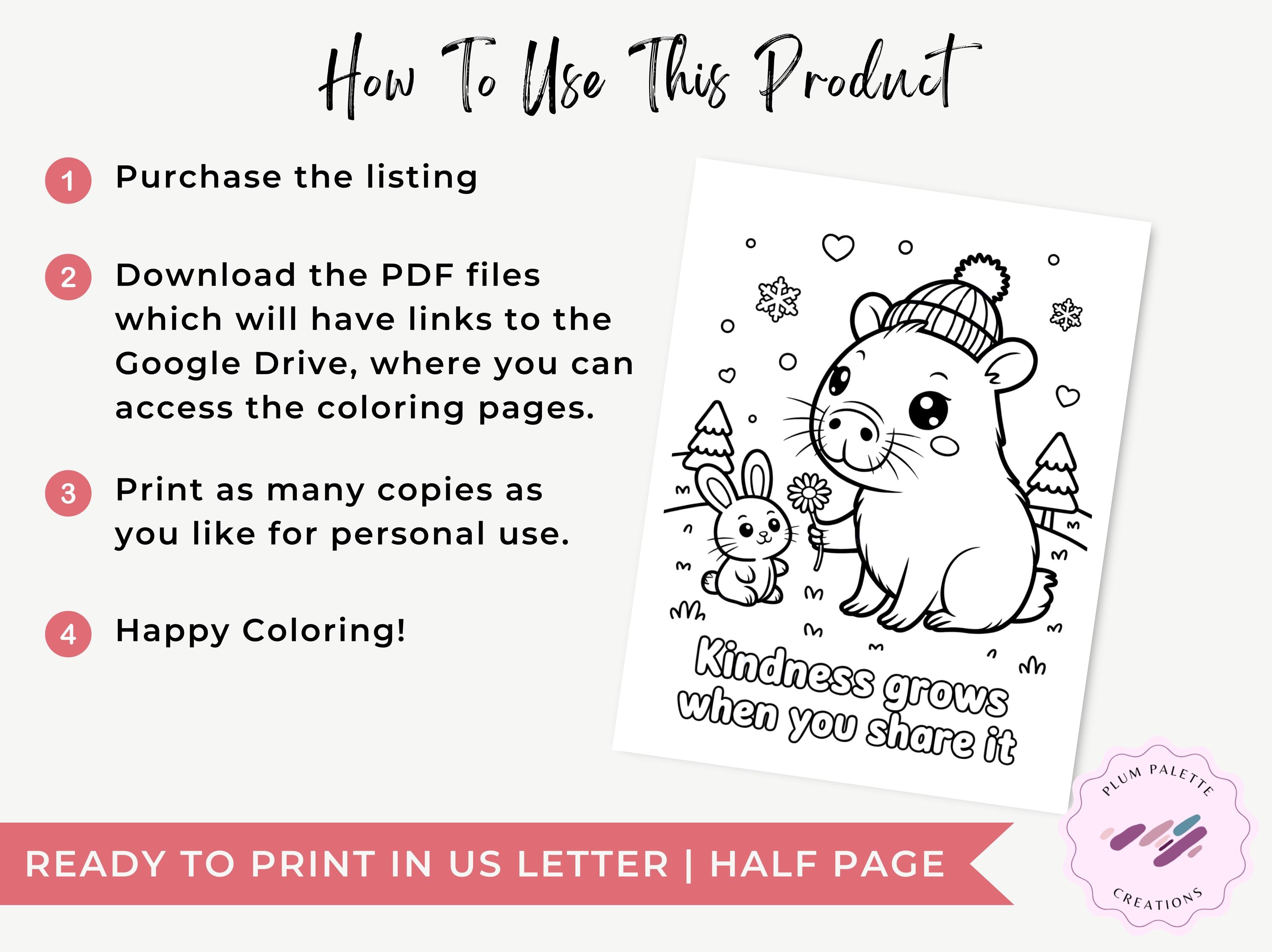 cute capybara coloring page – Image 4