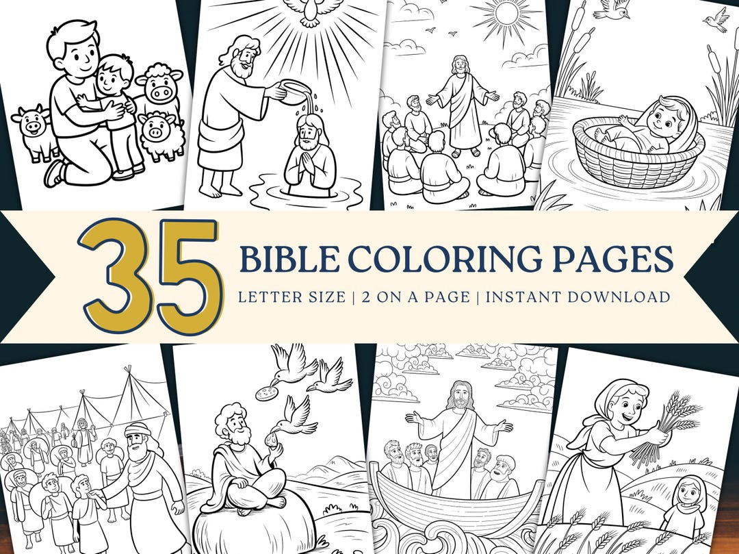 Bible Coloring Pages for Kids, Christian Coloring Sheets, Scripture ...
