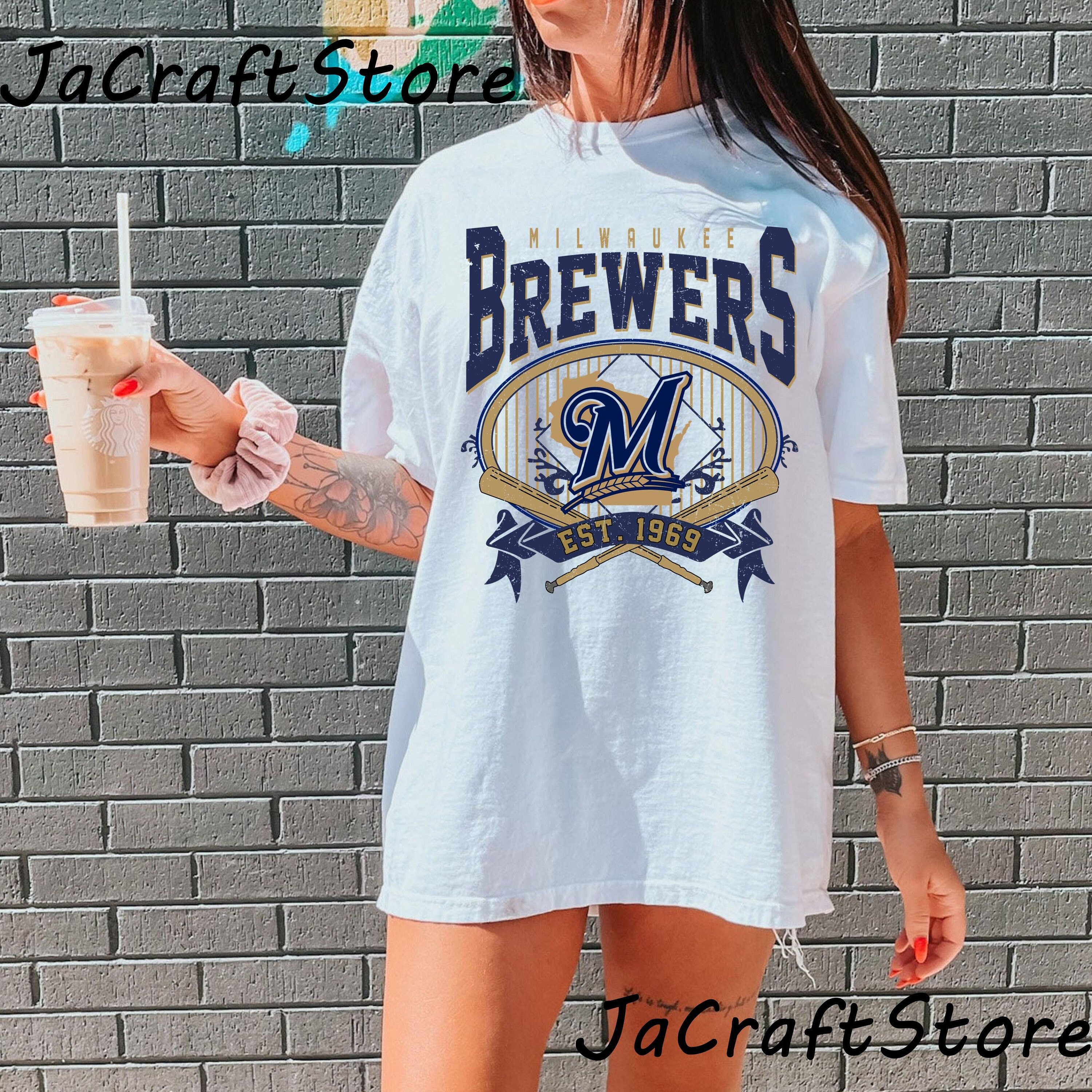 milwaukee brewers brew crew baseball jersey shirt - Owl Fashion Shop