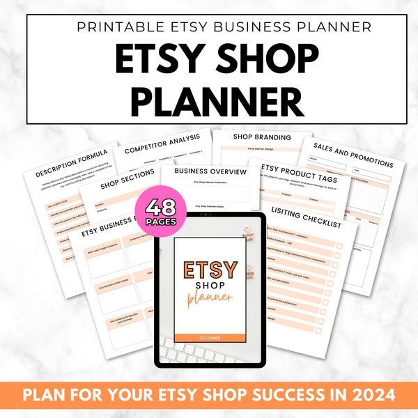 Etsy Planner 2024. Etsy Sellers. Business Plan Template. Etsy Shop Kit. Start an Etsy Shop. Business Planner.