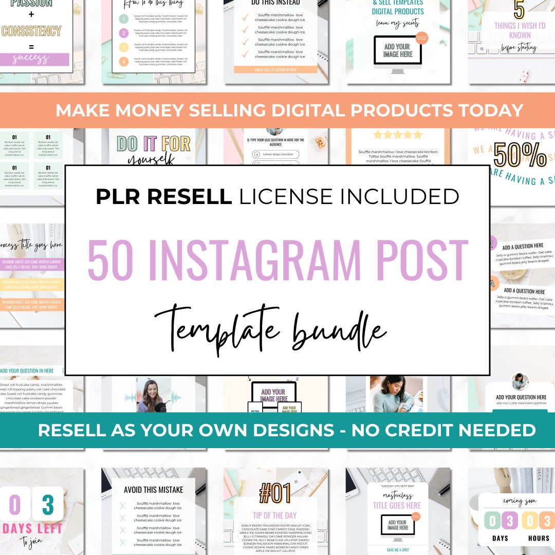 Instagram Templates PLR. PLR Templates. Resell Digital Products. Canva ...