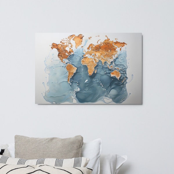 World Map Metal Wall Art Etsy UK