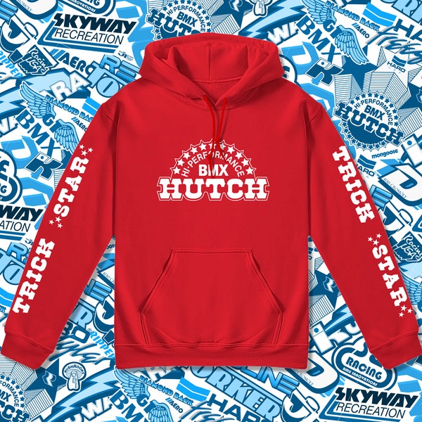 Hutch Trick Star old school BMX hoodie. A true classic throwback inspired garment