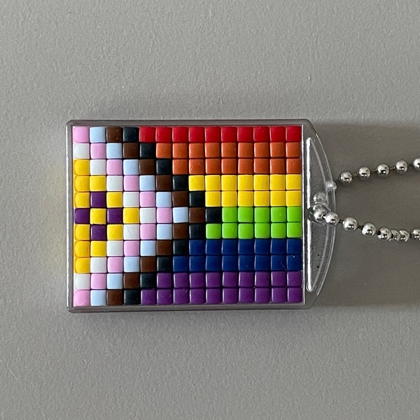 Porte-clés pixels drapeau des fiertés arc-en-ciel / Rainbow Pride flag LGBTQI+