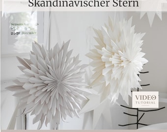 Cutting file Scandinavian star with fixed and flexible fold lines + link to tutorial video