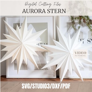 3D-stjärnutskärningsfil | Aurora SVG DXF PDF | Digital nedladdning