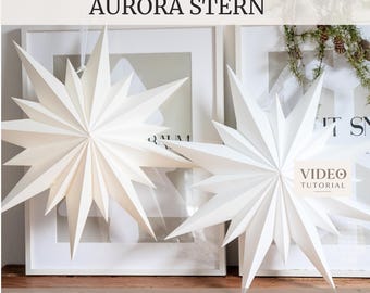 3D Star Cutting File | Aurora SVG DXF PDF | Digital Download