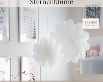 3D Star Flower Cutting File | Paper Flower Winter Decoration | SVG DXF PDF | Window Decoration | Digital Download