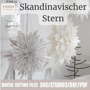 Cutting file Scandinavian star with fixed and flexible fold lines + link to tutorial video