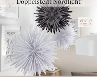 3D Paper Star Cutting File | Double Star Northern Lights | SVG DXF PDF | Christmas Decoration | Digital Download