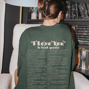 I Love You In Book Quotes Sweatshirt / Book Sweatshirt / Bookish Sweatshirt / Bookworm Sweatshirt / Book Lover Sweatshirt