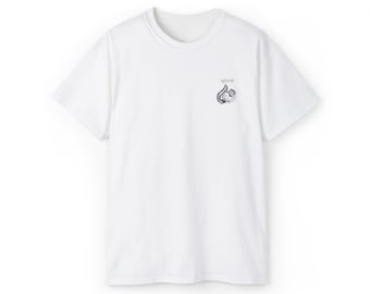 May include: White t-shirt with a crew neck and short sleeves. A small black and white illustration of a squirrel with the word "lighirat" above it is printed on the left chest area. The shirt is made of a soft, lightweight material.
