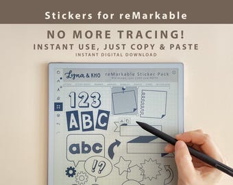Instant use Stickers for reMarkable: Letters, Sticky notes, Banners, shapes, icons and more (COPY and PASTE)