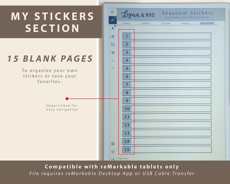 Color Seasonal Stickers for reMarkable Paper Pro and Move: Spring, Summer, Autumn, Winter, Halloween and Christmas Doodles (COPY and PASTE) image 5