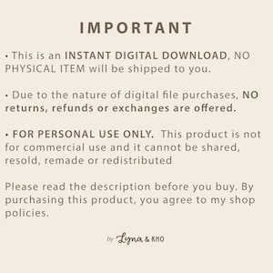 This is an Instant Digital Download,No physical item will be shipped to you. For personal use only.