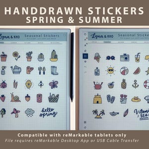 Color Seasonal Stickers for reMarkable Paper Pro and Move: Spring, Summer, Autumn, Winter, Halloween and Christmas Doodles (COPY and PASTE) image 3