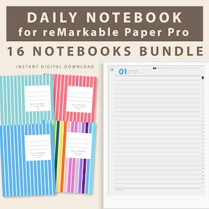 Daily Journal Bundle for reMarkable Paper Pro: Hyperlinked Notebooks (PDF Download)
