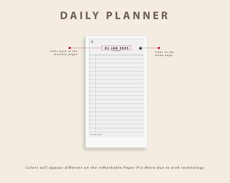 2026 Planner for Remarkable Paper Pro Move: Color Illustrated Monthly ...