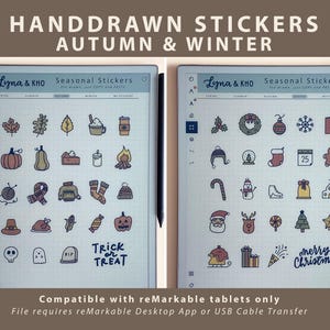 Color Seasonal Stickers for reMarkable Paper Pro and Move: Spring, Summer, Autumn, Winter, Halloween and Christmas Doodles (COPY and PASTE) image 4