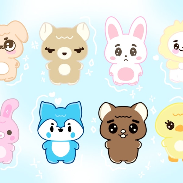 Cute Skzzoo Plush Bag Chain|Gift For Stay|Wolf Chan|Bbokari|Puppym|Kpop Bias Gift For Fans|Kpop plush chain|Lee Know|Leebit|Han|Kpop Merch