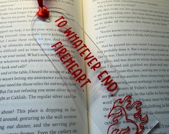 Throne of glass Bookmark - To whatever end, Fireheart - Aelin and Rowan - Kingdom of ash