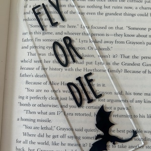 Fourth Wing Bookmark - fly or die - Book inspired bookmark - acrylic bookmarks - popular books - booktok - rider - dragon
