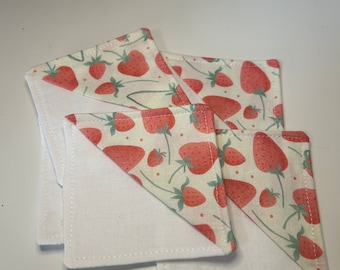 Strawberry Fabric Corner Bookmark: Handmade Book Lover Gift