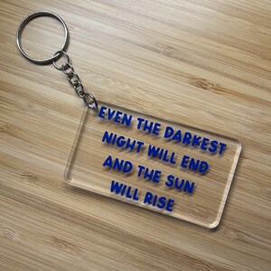 Les Misérables quote keyring - Les Misérables Inspired - Acrylic - Theatre Gifts - Musical theatre keyring - keychain - Les Mis Musical