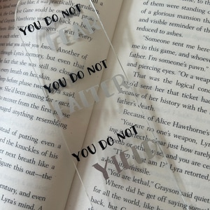 ACOTAR - you do not yield bookmark - Sarah J Maas Inspired quote - Rhysand & Feyre - Booktok - A court of wings and ruins - booktok