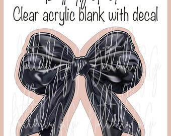 Black Bow Acrylic Blank and Decal I Badge Reel Supply