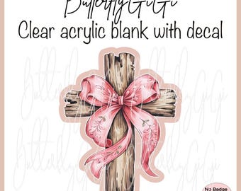 Cross Easter Acrylic Blank and Decal I Badge Reel Supply
