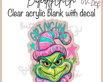Greenchy Bright UV Dtf decal and Acrylic Blank I Badge Reel Supply