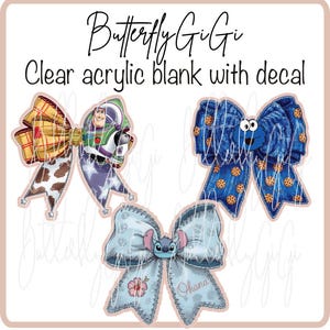 Cartoon Bow  Acrylic Blank and Decal I Badge Reel Supplies