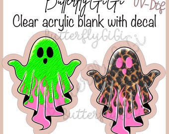 Flame Ghosts  UV Dtf decal and Acrylic Blank I Badge Reel Supply