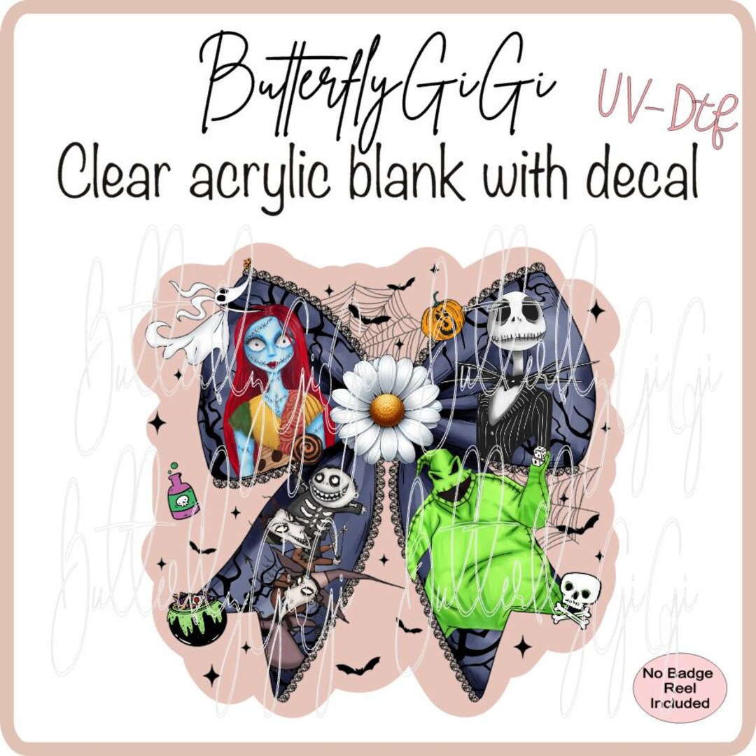 Oogie Bow UV Dtf Decal and Acrylic Blank I Badge Reel Supply - Etsy