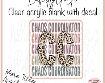 Boho Leopard Medical Acrylic Blank and Decal I Badge Reel Supply